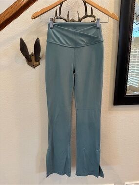 Athleta Girls Sage Green High-Waist Flare Leggings